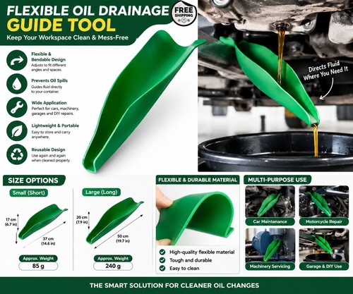 Reusable flexible oil drain - oil,